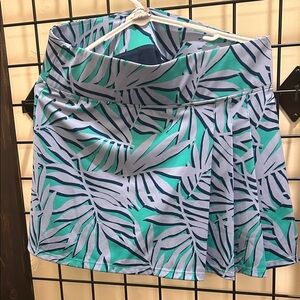 Tropical Leaf Print Skirt